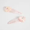 Seed Heritage Hair Accessories-Acrylic Glitter Heart Snaps Dusty Rose