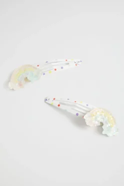 Seed Heritage Hair Accessories-Acrylic Rainbow Spot Snaps Multi