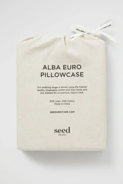 Seed Heritage Bedroom-Alba Euro Pillowcase Flax Cross Dye
