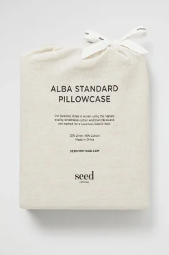 Seed Heritage Bedroom-Alba Standard Pillowcase Flax Cross Dye