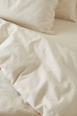 Seed Heritage Bedroom-Alba Super King Duvet Cover Flax Cross Dye