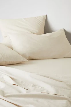 Seed Heritage Bedroom-Alba Super King Fitted Sheet Flax Cross Dye