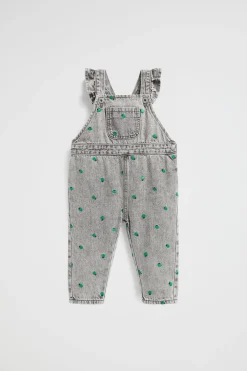 Seed Heritage Dresses-Apple Embroidered Overall Slate Wash