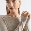 Seed Heritage Knitwear & Sweaters-Babywool Crew Neck Top Light Storm Marle