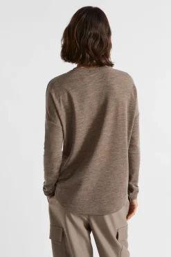 Seed Heritage Knitwear & Sweaters-Babywool Curve Hem Top Hazel Marle