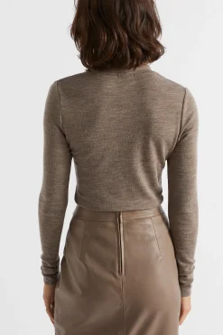 Seed Heritage Knitwear & Sweaters-Babywool Roll Neck Top Hazel Marle