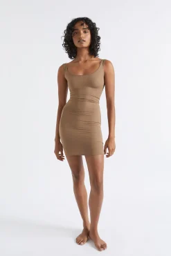 Seed Heritage Dresses-Basic Slip Dress Mocha