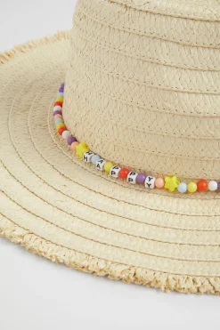 Seed Heritage Hats & Beanies & Caps-Beaded Frayed Edge Panama Multi