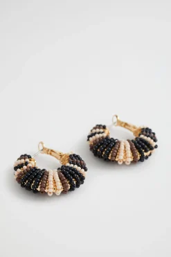Seed Heritage Jewellery-Beaded Hoop Earring Multi