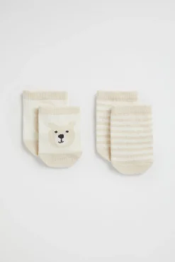 Seed Heritage Socks-Bear Sock 2 Pack Oat