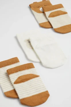Seed Heritage Socks-Bear Sock 3 Pack Nutmeg