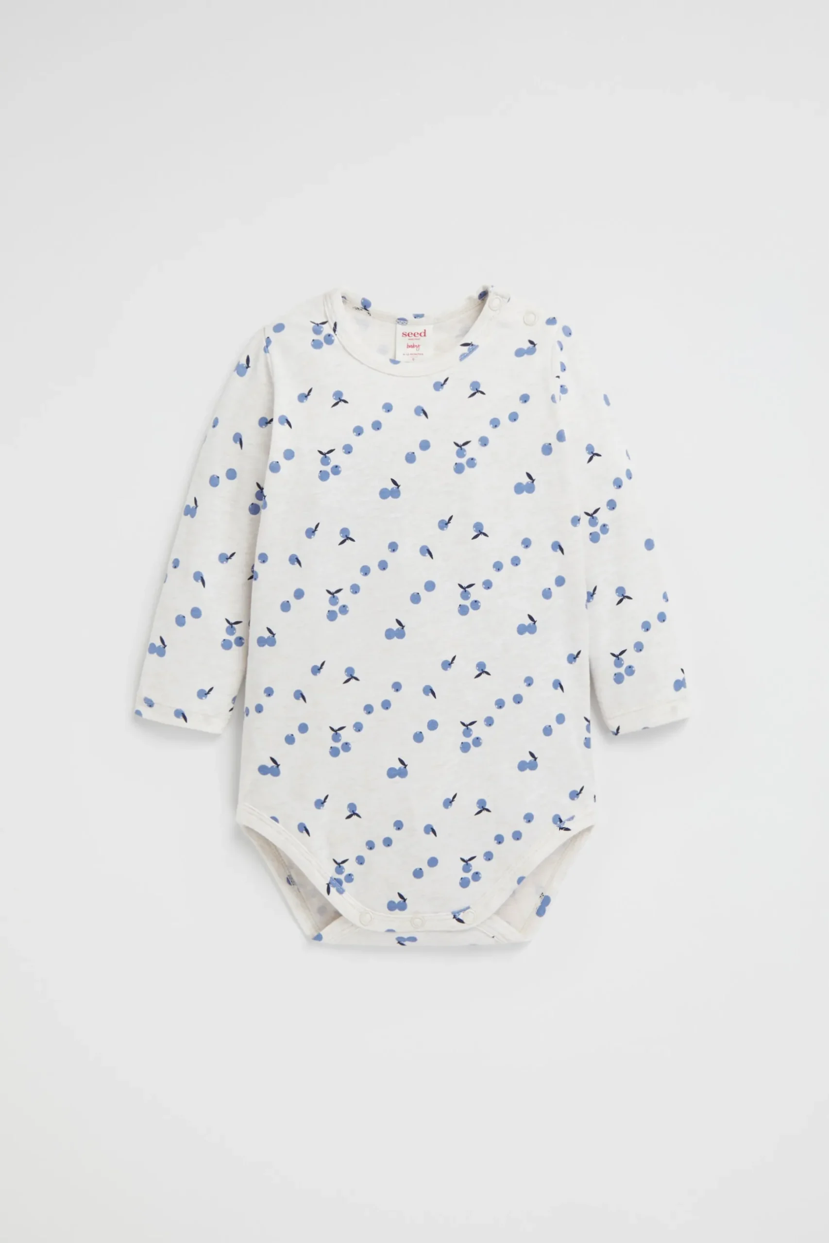 Seed Heritage Bodysuits & Onesies-Blueberry Yardage Bodysuit Snow Marle