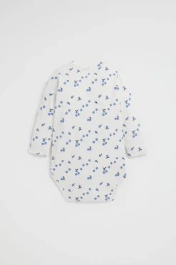 Seed Heritage Bodysuits & Onesies-Blueberry Yardage Bodysuit Snow Marle