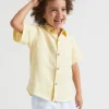Seed Heritage T-Shirts & Tops-Boxy Linen Shirt Lemon