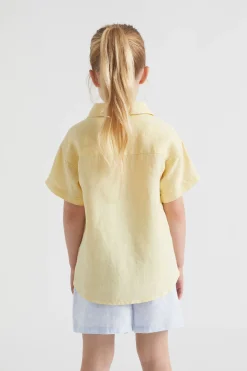 Seed Heritage T-Shirts & Tops-Boxy Linen Shirt Lemon