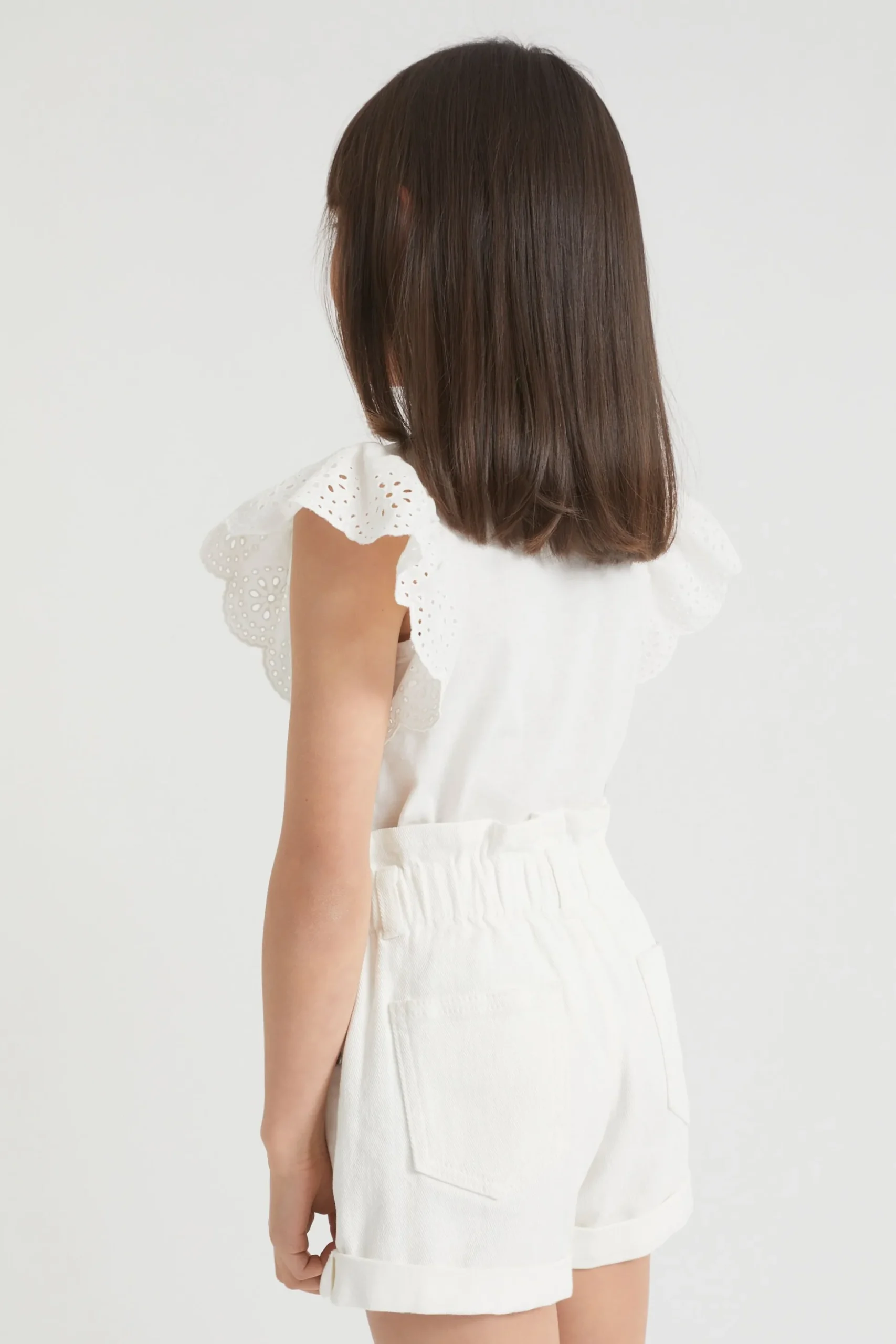 Seed Heritage T-Shirts & Tops-Broderie Frill Top Vintage White