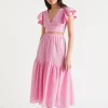 Seed Heritage Skirts-Broderie Tiered Midi Skirt Soft Orchid
