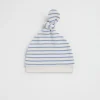 Seed Heritage Beanies-Brushed Stripe Knot Hat Snow Marle