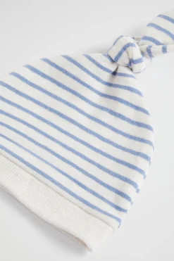 Seed Heritage Beanies-Brushed Stripe Knot Hat Snow Marle
