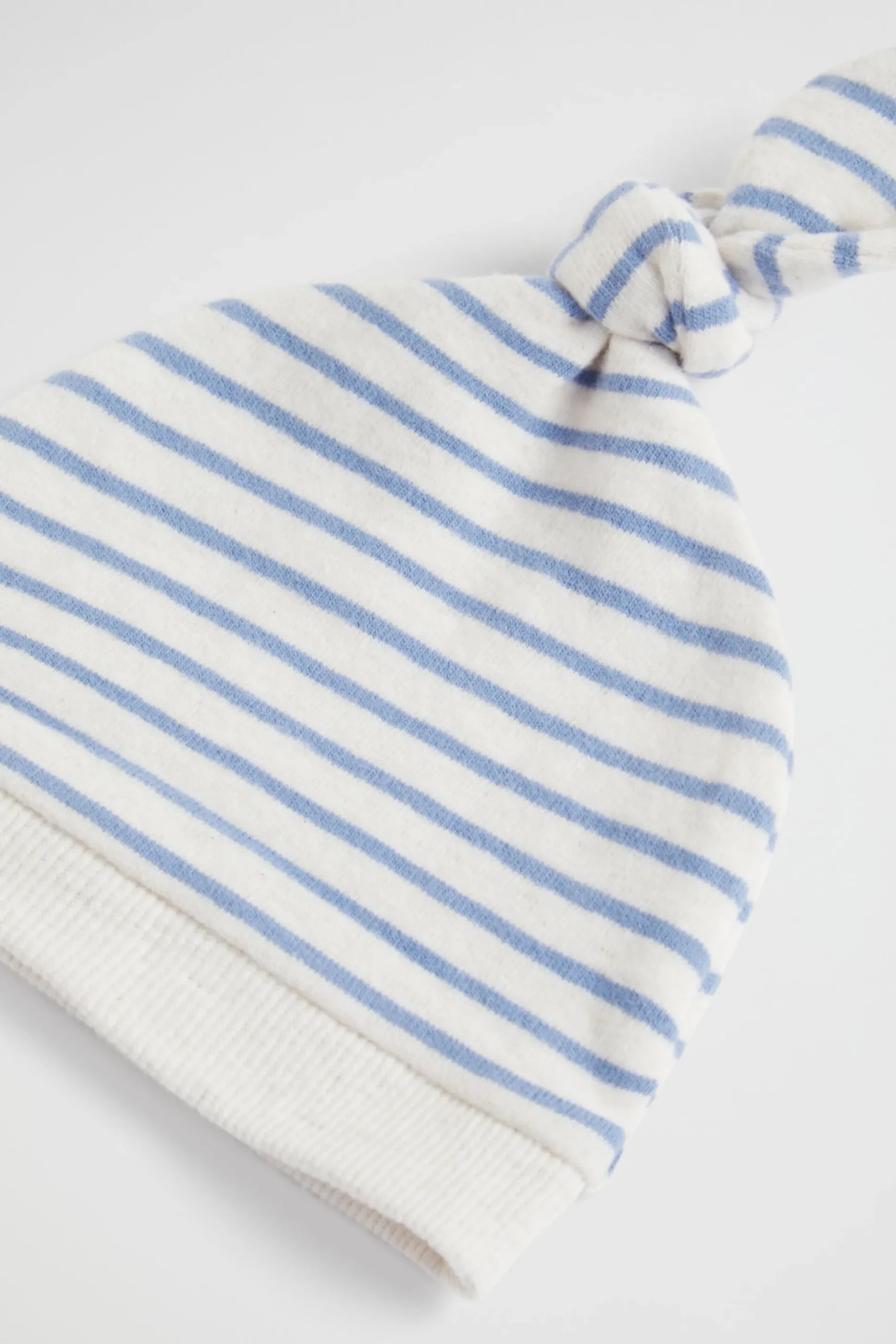 Seed Heritage Beanies-Brushed Stripe Knot Hat Snow Marle