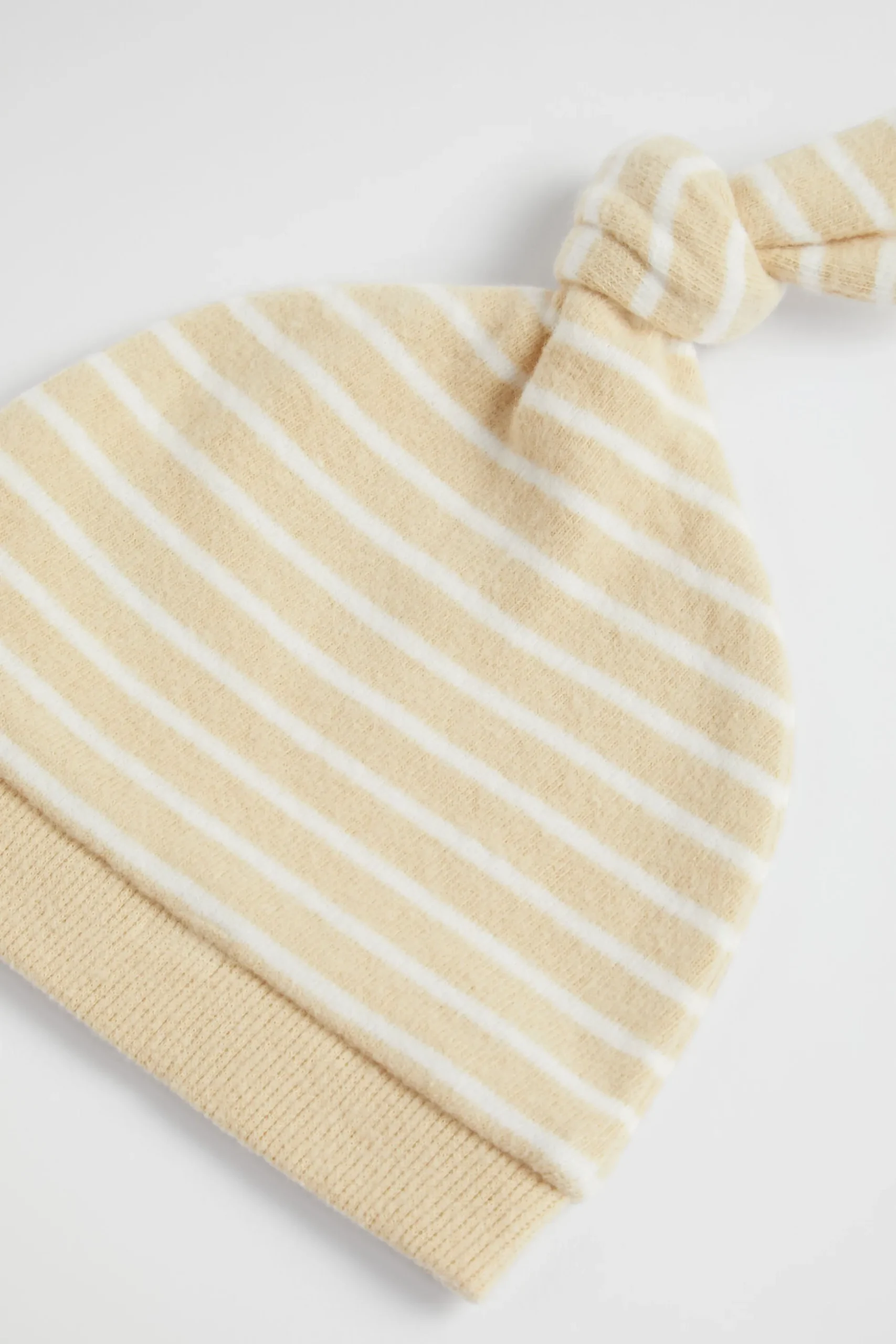 Seed Heritage Beanies-Brushed Stripe Knot Hat Lemon
