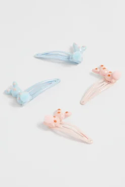 Seed Heritage Hair Accessories-Bunny Pom Pom Snap Pack Multi