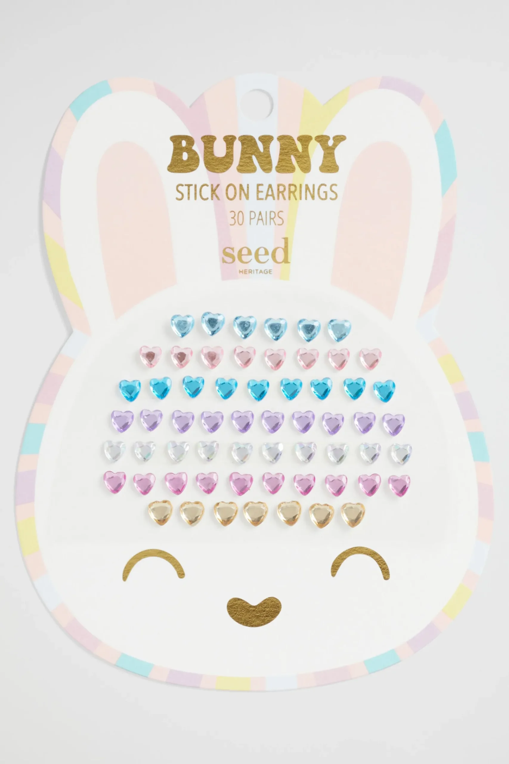 Seed Heritage Jewellery-Bunny Rainbow Stick On Earrings Multi