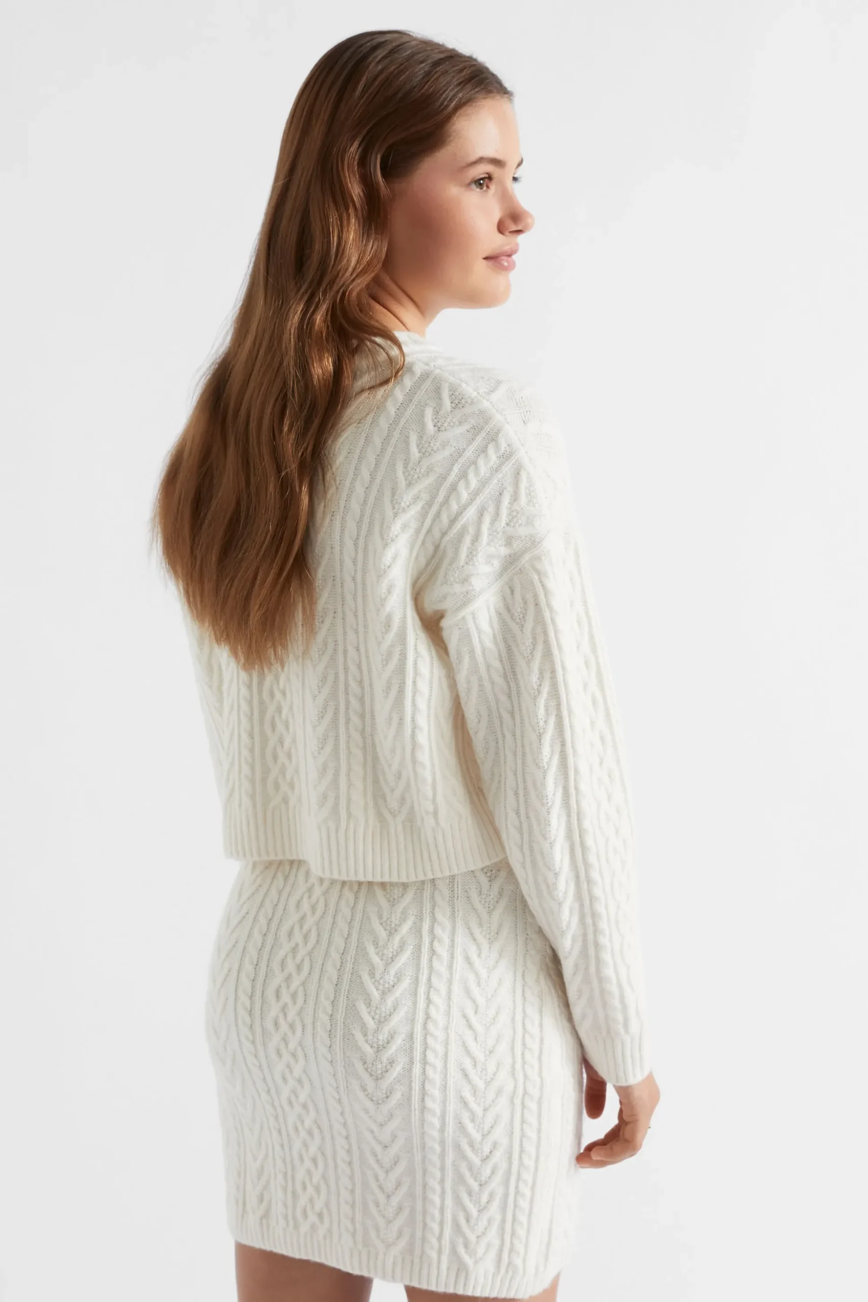 Seed Heritage Knitwear & Sweaters-Cable Crop Knit Vintage Cream