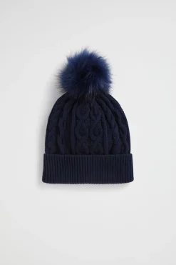 Seed Heritage Hats & Beanies & Caps-Cable Knit Beanie Midnight Blue