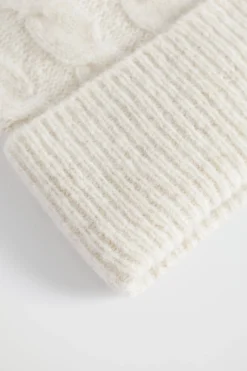 Seed Heritage Hats & Gloves-Cable Knit Beanie Oat Marle