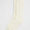 Seed Heritage Socks & Tights-Cable Knit Bed Sock Cream