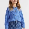 Seed Heritage Knitwear & Sweaters-Cable Knit Cardi Soft Cobalt