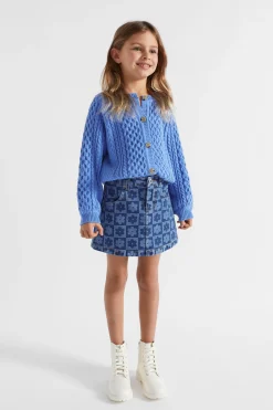 Seed Heritage Knitwear & Sweaters-Cable Knit Cardi Soft Cobalt