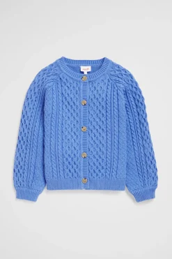 Seed Heritage Knitwear & Sweaters-Cable Knit Cardi Soft Cobalt