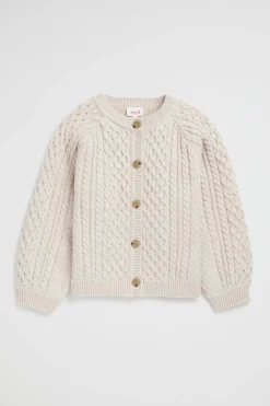 Seed Heritage Knitwear & Sweaters-Cable Knit Cardi Oat Marle
