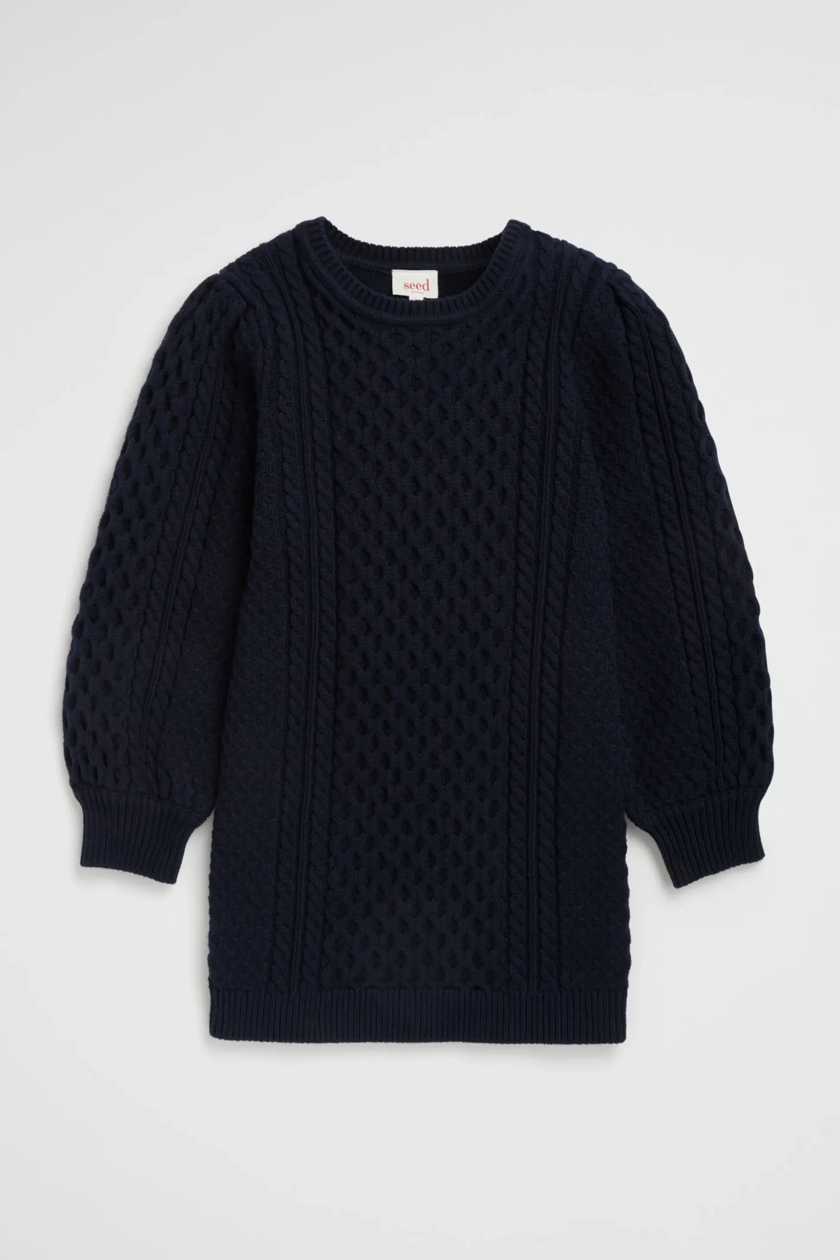 Seed Heritage Knitwear & Sweaters-Cable Knit Dress Midnight Blue