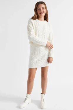 Seed Heritage Skirts-Cable Knit Skirt Vintage Cream