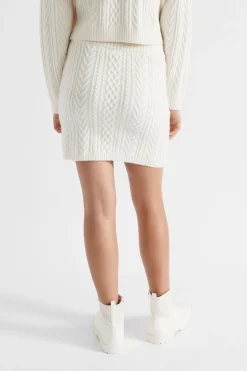 Seed Heritage Skirts-Cable Knit Skirt Vintage Cream
