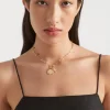 Seed Heritage Jewellery-Chain Link Disc Necklace Gold