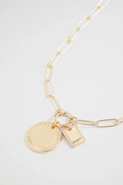Seed Heritage Jewellery-Chain Link Disc Necklace Gold