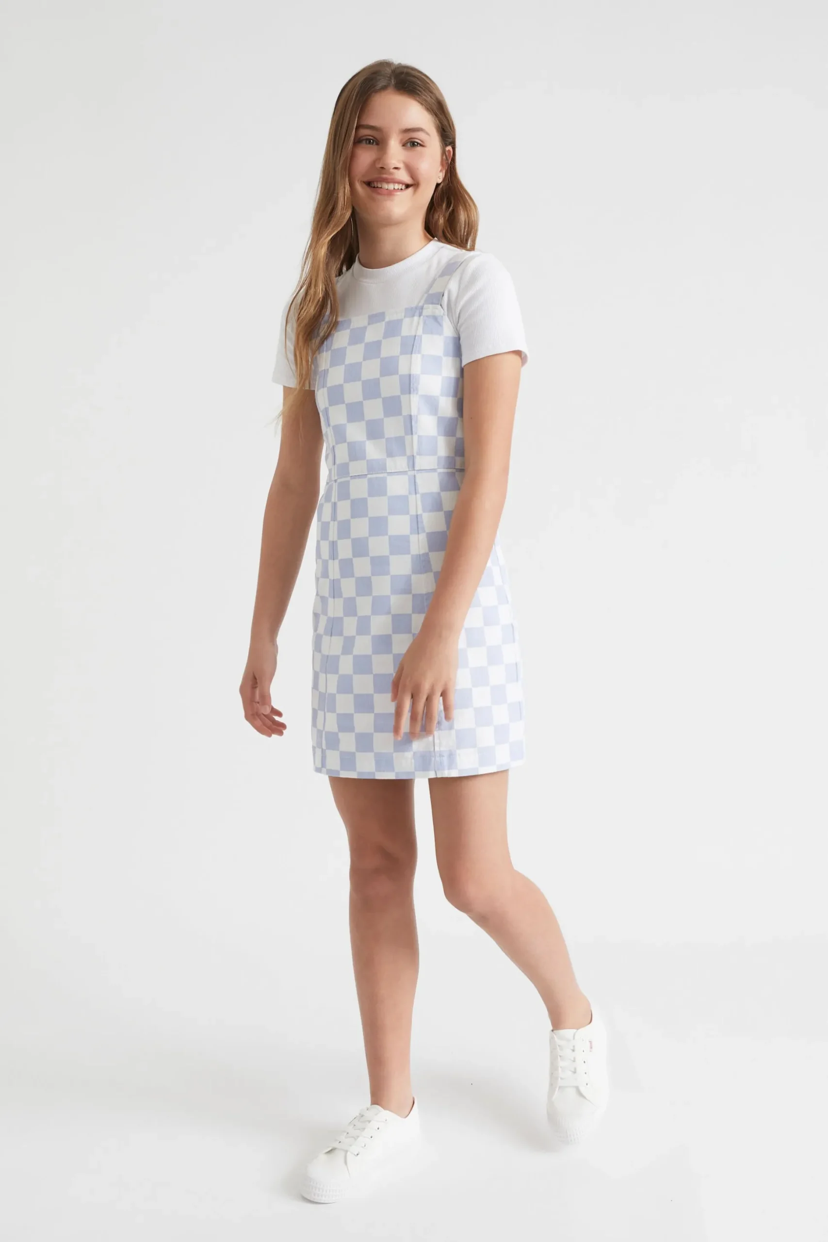 Seed Heritage Denim & Jeans-Check Denim Dress Sky Blue