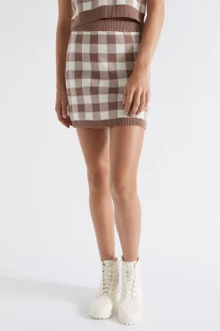 Seed Heritage Skirts-Check Skirt Cocoa Check