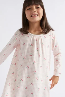 Seed Heritage Pyjamas & Sleepwear-Cherry Gingham Nightie Dusty Rose