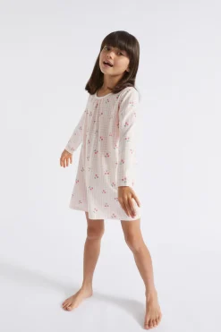 Seed Heritage Pyjamas & Sleepwear-Cherry Gingham Nightie Dusty Rose