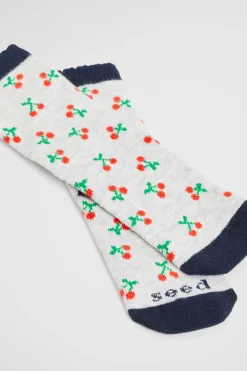 Seed Heritage Socks-Cherry Sock Grey Marle
