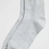 Seed Heritage Socks & Tights-Chevron Knit Quarter Crew Sock Grey Marle