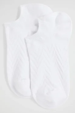 Seed Heritage Socks & Tights-Chevron Knit Sneaker Sock White