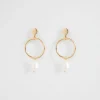 Seed Heritage Jewellery-Circle Pearl Earring Gold