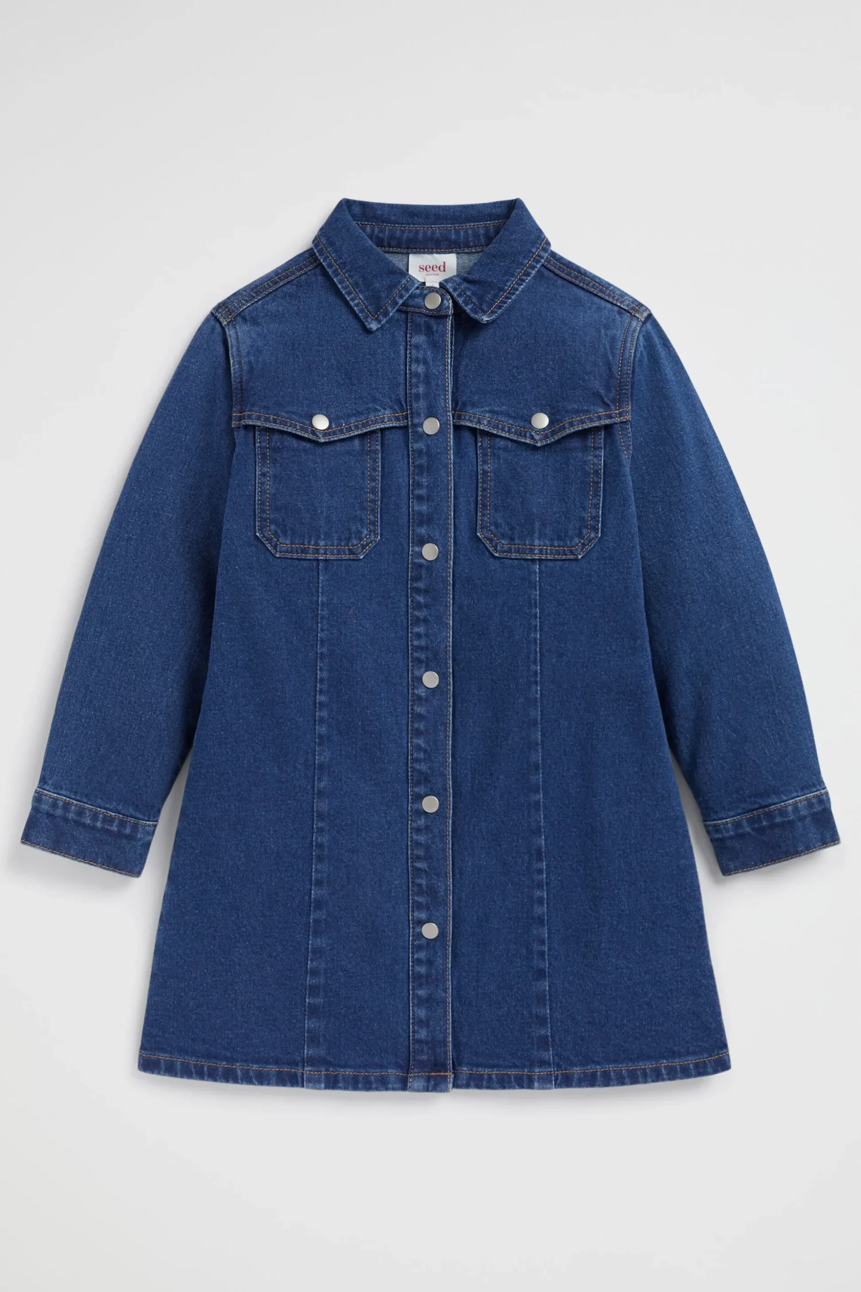Seed Heritage Denim & Jeans-Collared Denim Dress Indigo