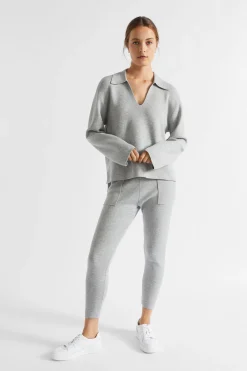 Seed Heritage Knitwear & Sweaters-Collared Double Knit Silver Marle